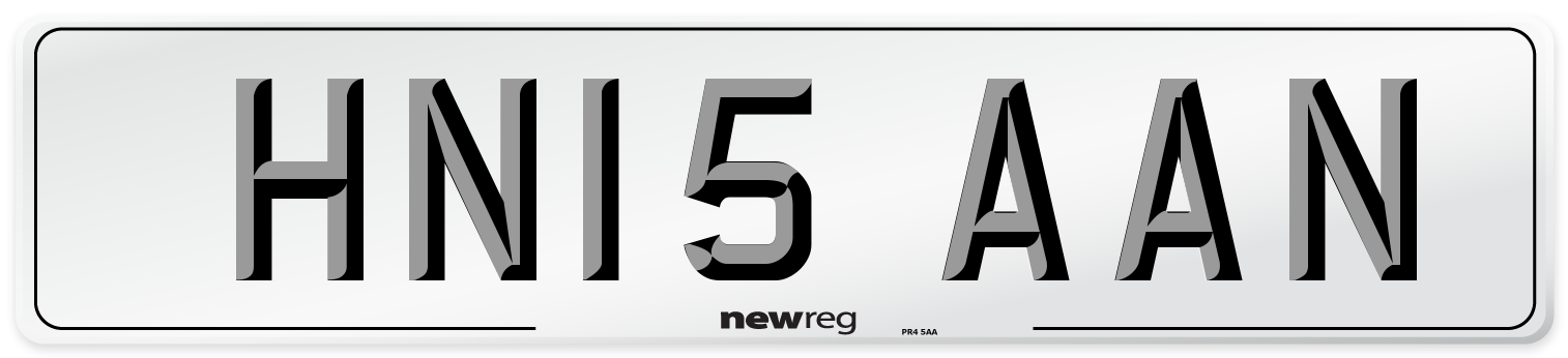 HN15 AAN Number Plate from New Reg